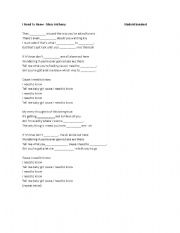 English Worksheet: Song- I need to know