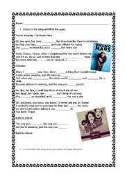 English Worksheet: S. Present song 