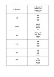 English Worksheet: Irregular verbs Flashcards