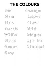 English Worksheet: COLOURS