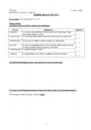 English Worksheet: module 5, lesson 3, Where Shall We Go?