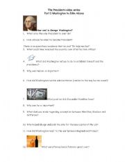 English worksheet: The Presidents Viseo Series