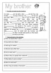 English Worksheet: My brother