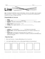 English worksheet: Element of Line