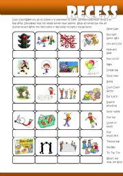 English Worksheet: Recess