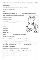 English Worksheet: Peppa Pig - Cleaning the Car