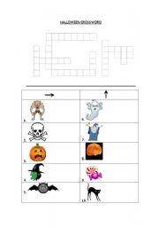 English Worksheet: Halloween crossword