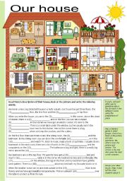 English Worksheet: Our house