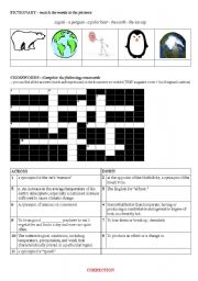 English Worksheet: global warming pictionary and crossword