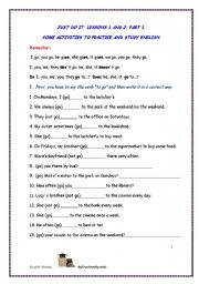 English worksheet: JUST DO IT LESSONS 1 AND 2  PRACTICE PART N 1 