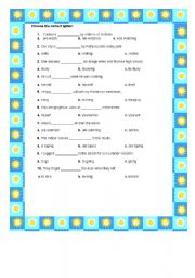 English worksheet: Multiple choice