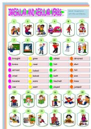 IRREGULAR AND REGULAR  PAST TENSE VERBS