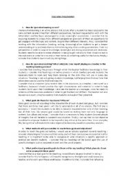 English Worksheet: Teaching Philosophy