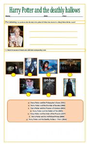 English Worksheet: PART I // PRE LISTENING - Harry Potter and the deathly hallows LISTENING