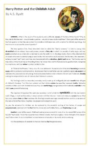 English Worksheet: Reading Comprehension - Harry Potter 