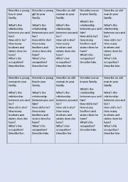 English Worksheet: Describe a family member warm -up