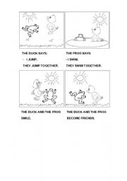 English Worksheet: The duck and the frog (part 2)