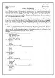 English Worksheet: CEPA Reading