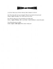 English Worksheet: agreeing / disagreeing