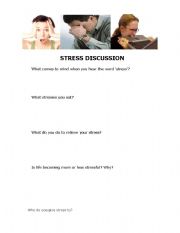 English Worksheet: Stress Discussion