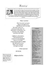 English worksheet: poetyr