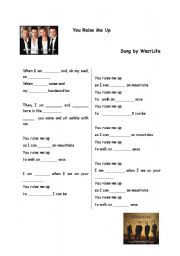 English Worksheet: You raise me up (westlife)