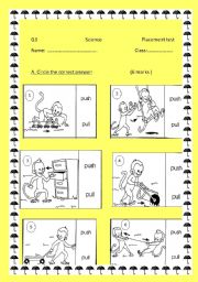English Worksheet:  Science - grade 3-Placement test