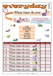 What time do you? Everyday actions