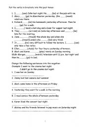 English Worksheet: past simple exercise