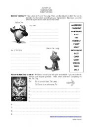 English Worksheet:  kung fu panda making comparatives