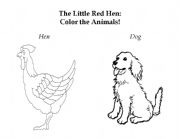 English Worksheet: Color the Animals! - Little Red Hen