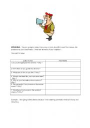 English worksheet: Speaking - movies