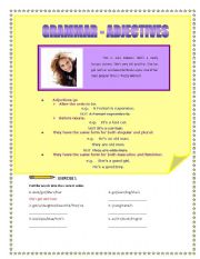 English Worksheet: Grammar - Adjectives