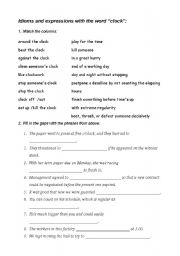 English Worksheet: Idioms with 