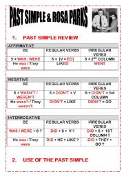 English Worksheet: ROSA PARKS AND PAST SIMPLE * REVIEW OF THE PAST SIMPLE * EXERCISES * LISTENING COMPREHENSION* KEY FOR TEACHER INCLUDED