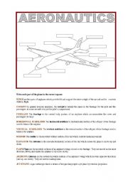 English Worksheet: aeronautics vocabulary