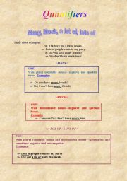 English Worksheet: Quantifires 