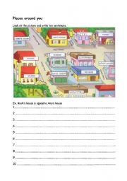 English Worksheet: Places around you