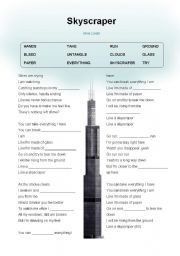 English Worksheet: Skyscraper - Demi Lovato