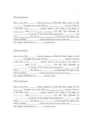 English Worksheet: USA Cloze Activity