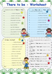 English Worksheet: THERE TO BE VERB - WORKSHEET