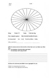 English worksheet: what I do in a day