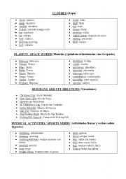 English worksheet: vocabulary 4 ESO 