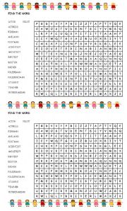 English Worksheet: jobs wordsearch