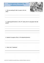 English Worksheet: Industrial Revolution while-watching questions for film on youtube