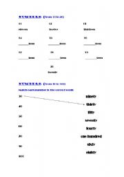 English worksheet: NUMBERS