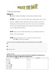 English Worksheet: Whats the date