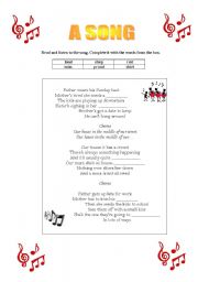 English worksheet: song Our House