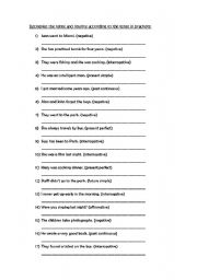 English Worksheet: Rewrite sentences