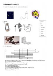 English worksheet: Halloween Crosword